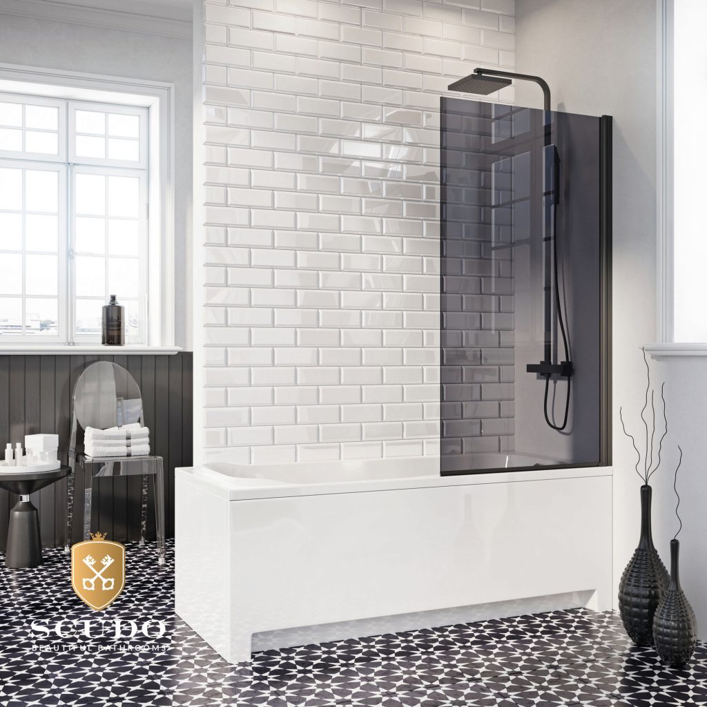 Stylish black Scudo waterfall shower