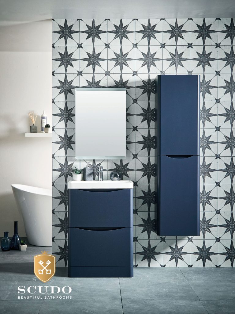 Blue Scudo vanity sink